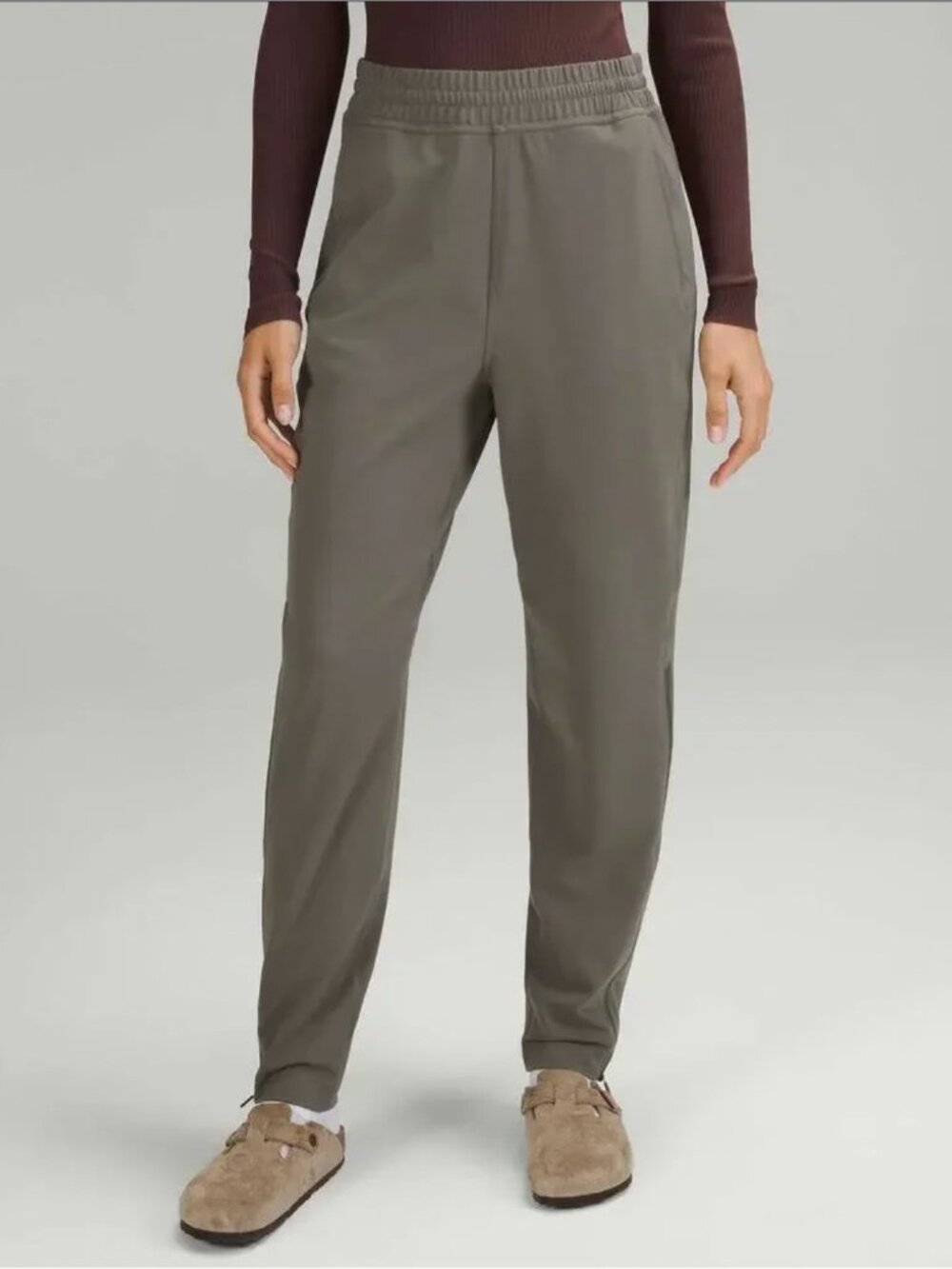 LULULEMON Everlux High-Rise Zip-Leg Track Pant W5FAYS Grey Sage (Green) 4
